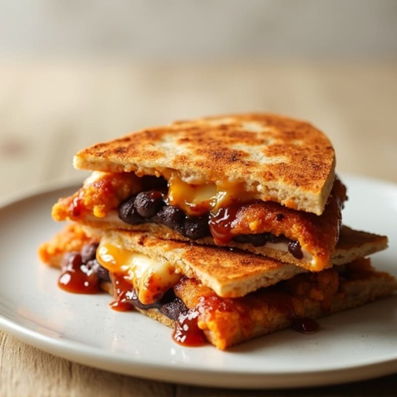 Crispy BBQ Chicken and Black Bean Quesadilla