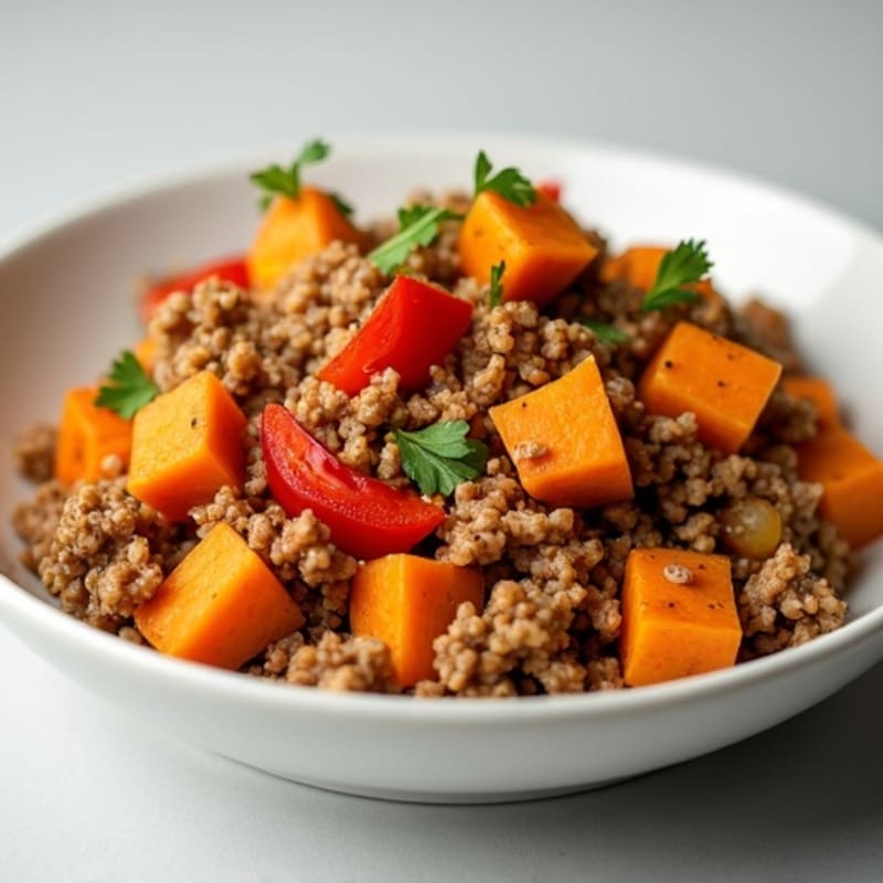Savory Lean Ground Turkey and Sweet Potato Hash