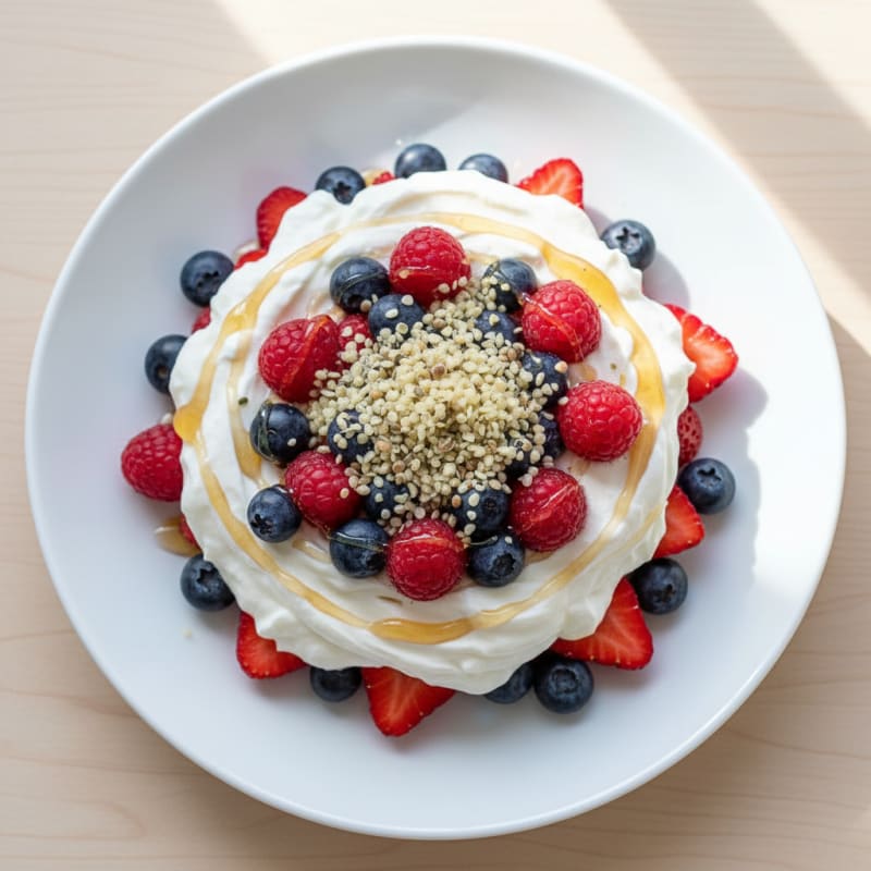 Greek Yogurt Protein Parfait with Mixed Berries