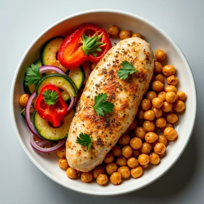 Herb-Spiced Chicken Shawarma Bowl with Roasted Vegetables