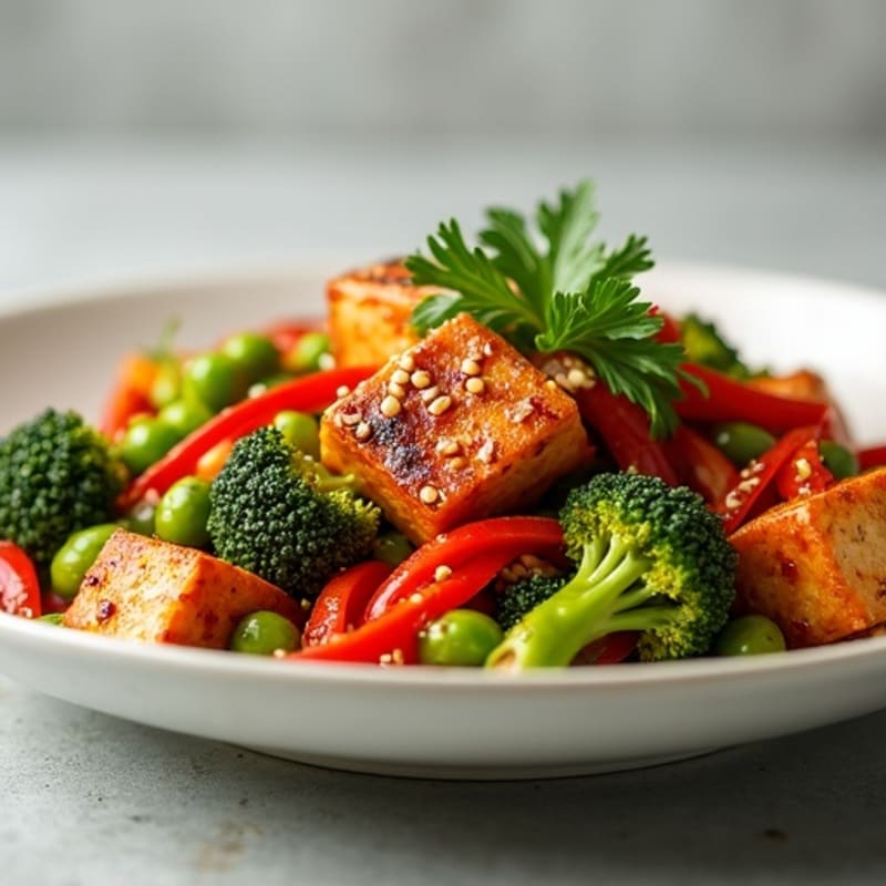 Crispy Sesame Ginger Tofu Stir-Fry