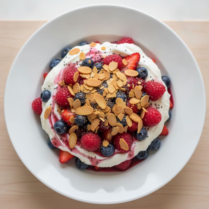 Greek Yogurt Protein Parfait with Mixed Berries