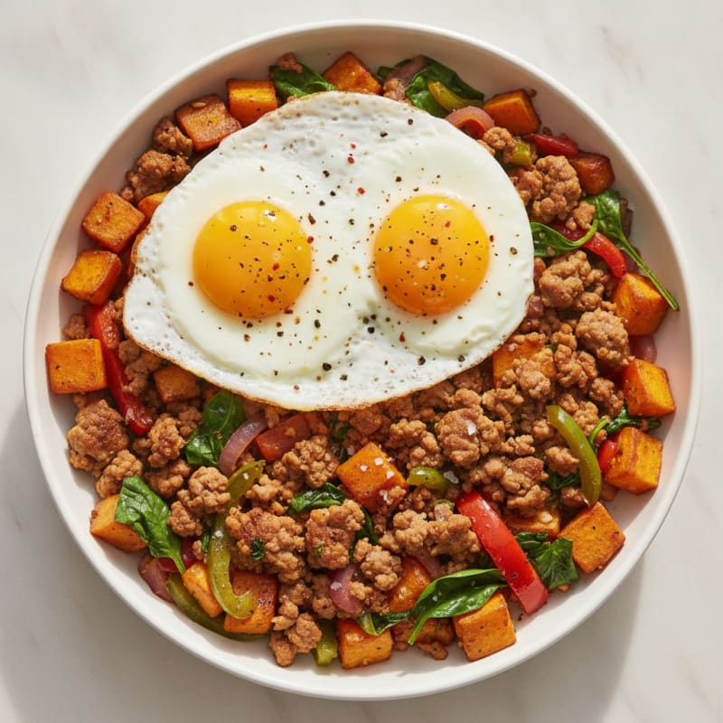 Hearty Ground Turkey and Sweet Potato Breakfast Skillet