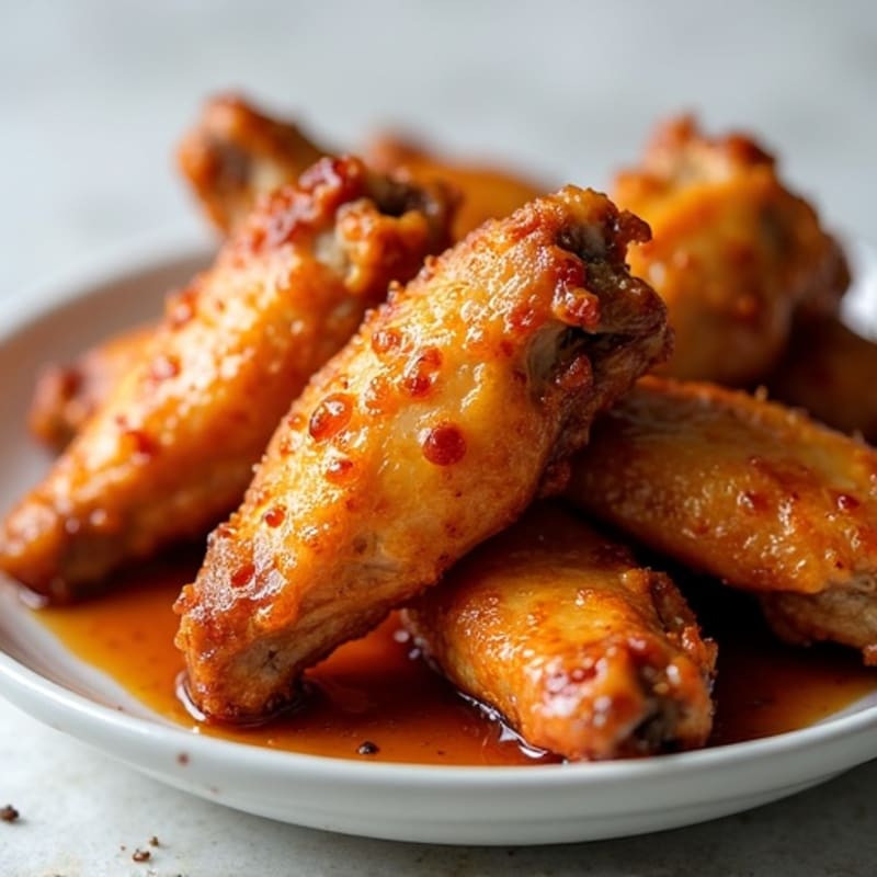 Crispy Baked Chicken Wings with Sweet and Sticky Honey-Garlic Glaze