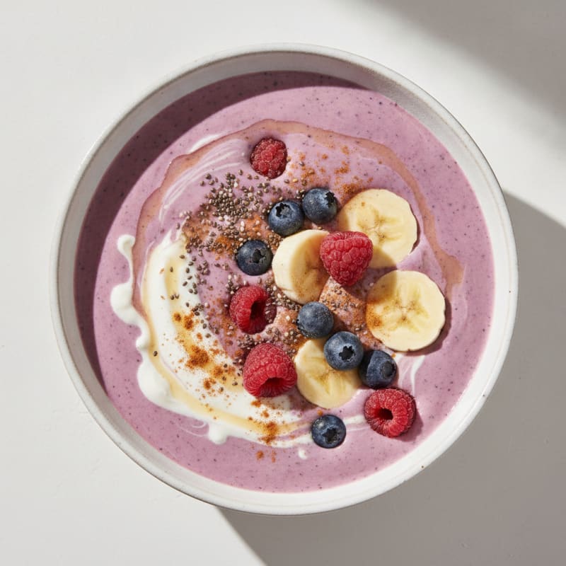 High-Protein Banana Berry Pre-Workout Smoothie