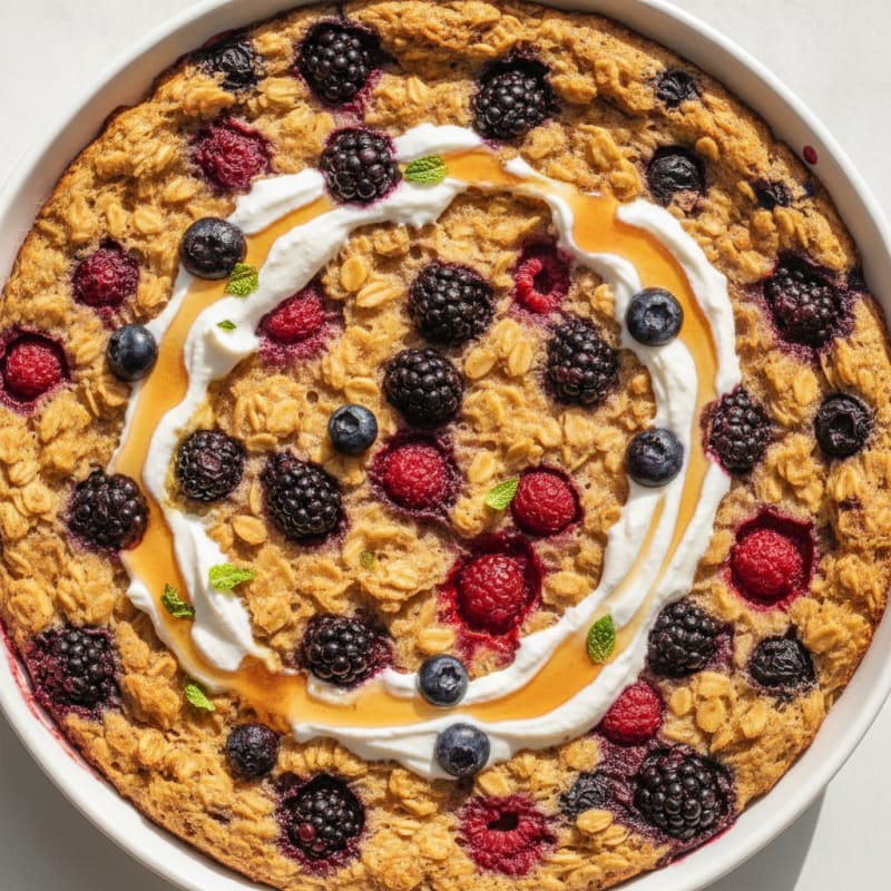Baked Berry Protein Oatmeal