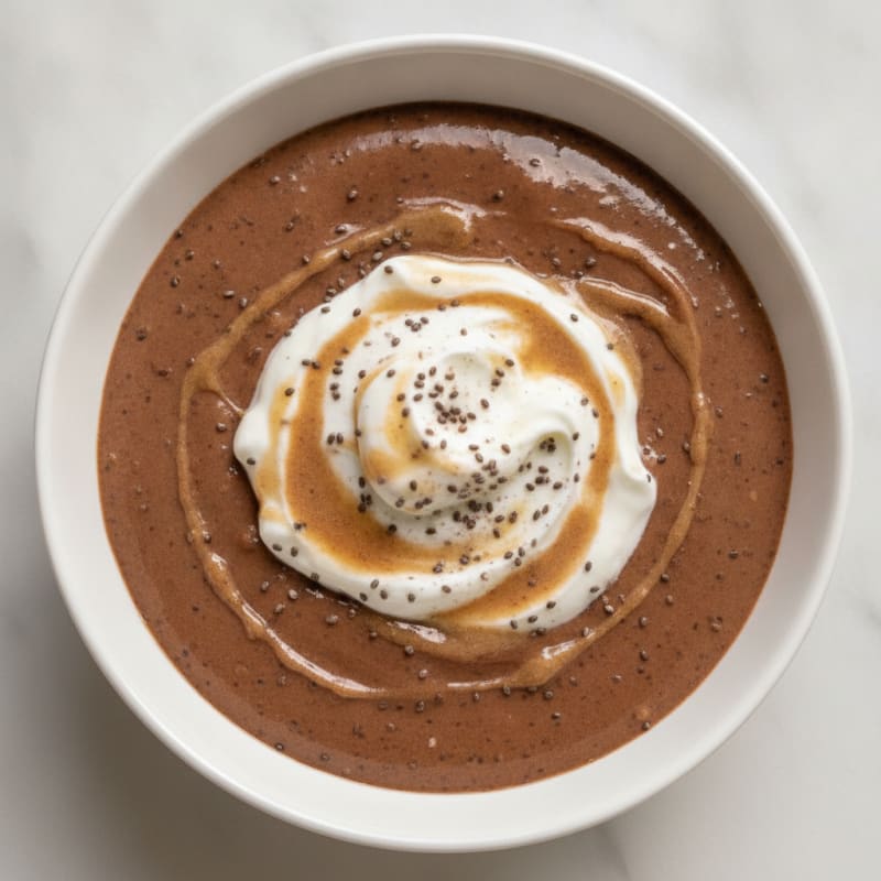 Silky Chocolate Protein Pudding with Chia Seeds