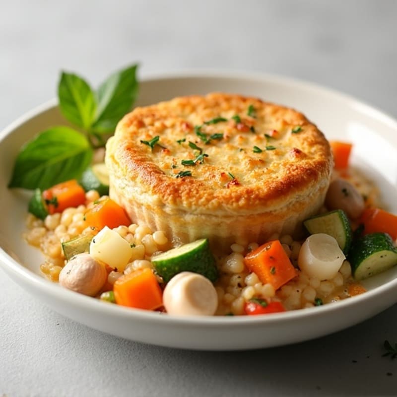 Healthy Chicken and Vegetable Pot Pie with Crispy Topping