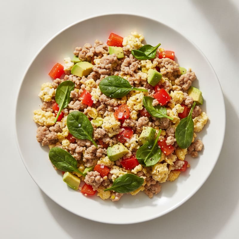 Ground Pork and Egg White Scramble