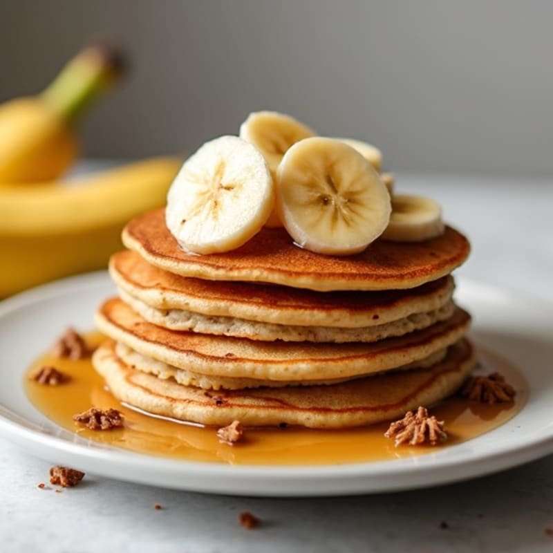 Fluffy Protein Banana Pancakes with Warm Cinnamon Bananas