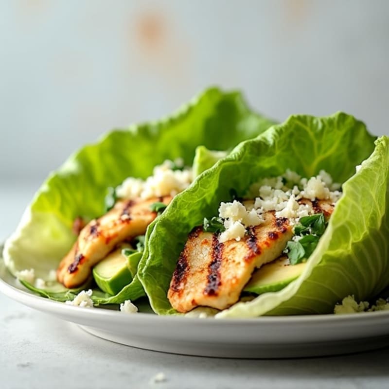 Creamy Caesar Grilled Chicken Lettuce Wraps