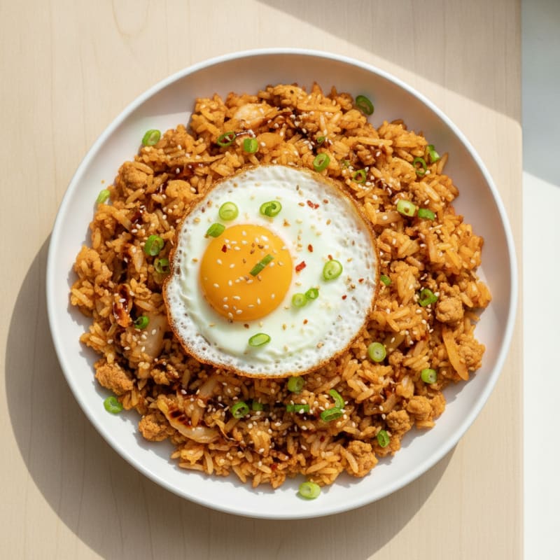 Kimchi Fried Rice with Fried Egg