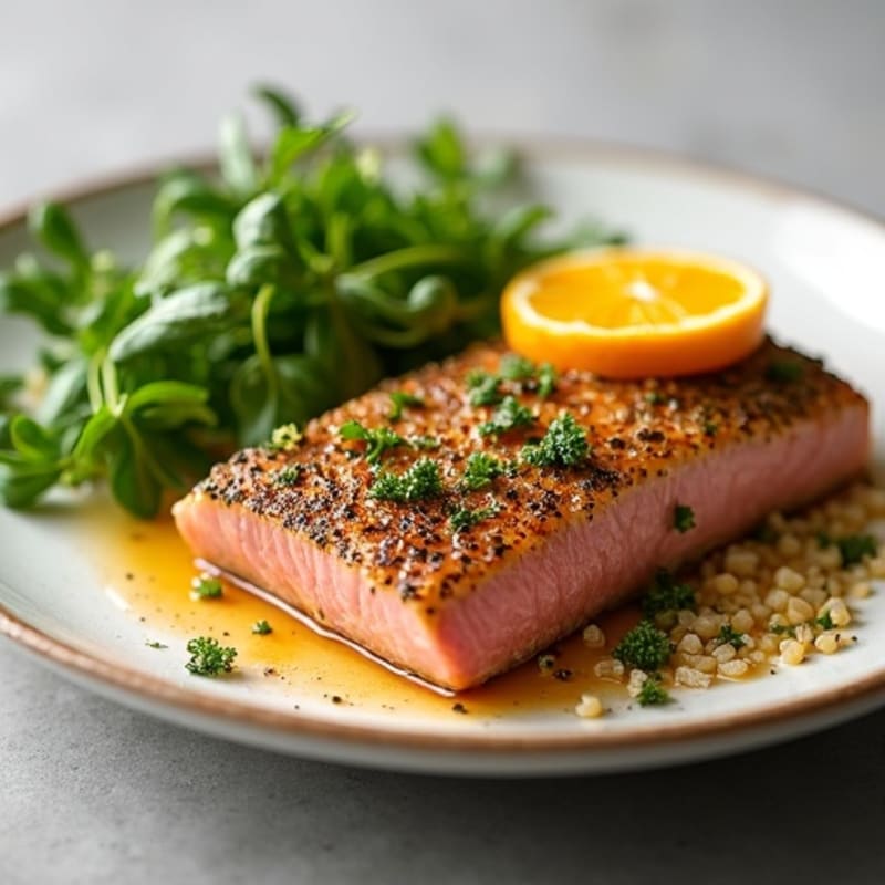 Herb-Crusted Seared Tuna with Citrus Glaze