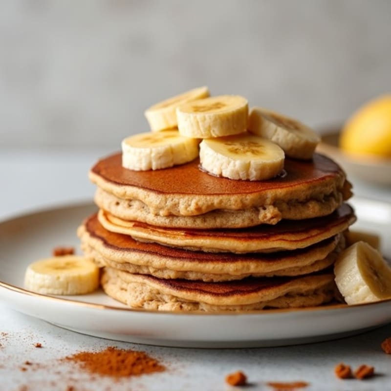 Protein-Packed Whole Wheat Pancakes with Warm Caramelized Bananas