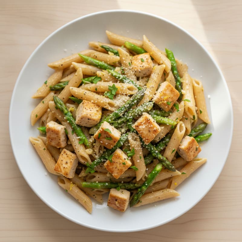 Lemon-Herb Chicken Pasta with Asparagus