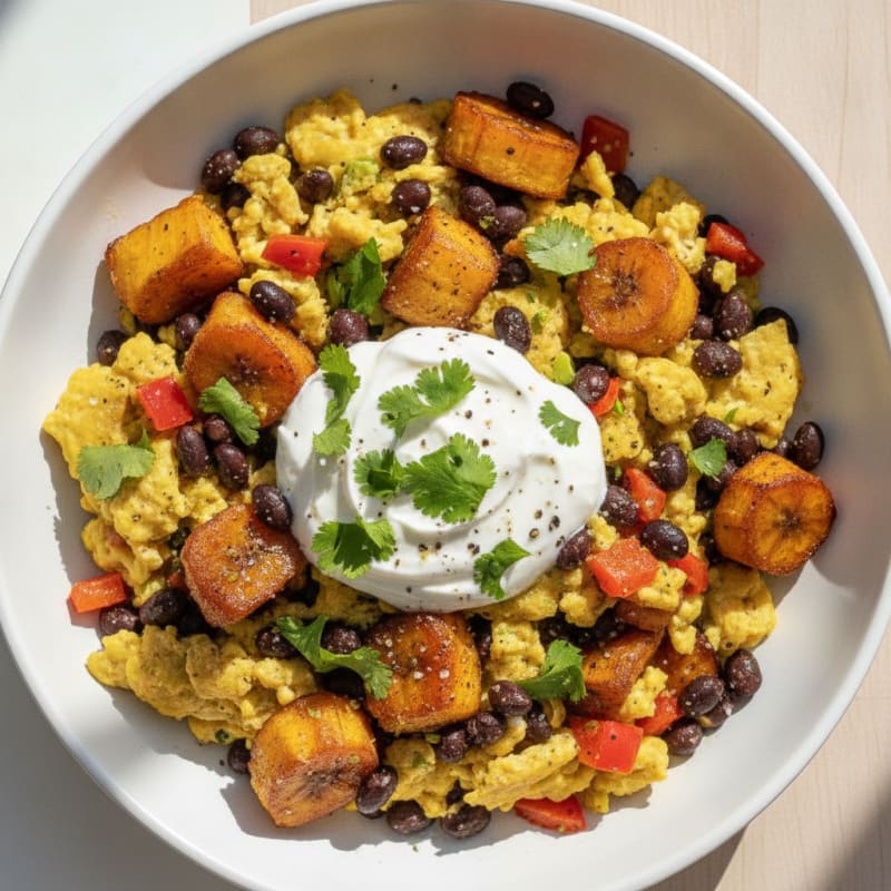 Plantain & Black Bean Scramble