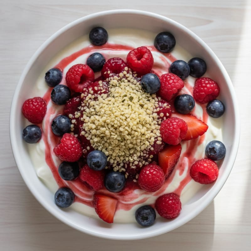 Greek Yogurt Protein Parfait with Mixed Berries