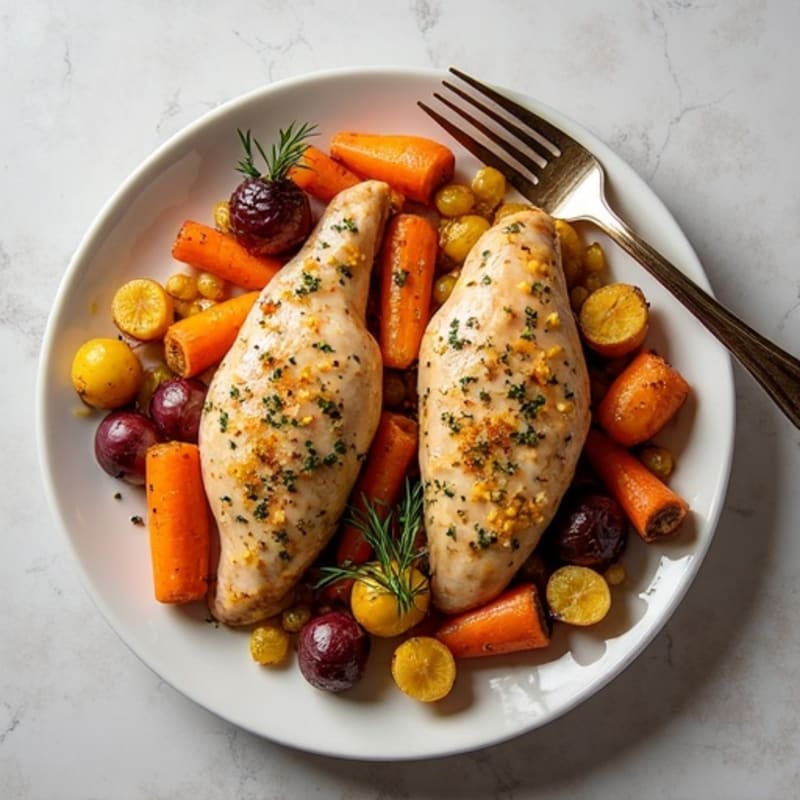 Sheet Pan Lemon Herb Chicken with Roasted Root Vegetables