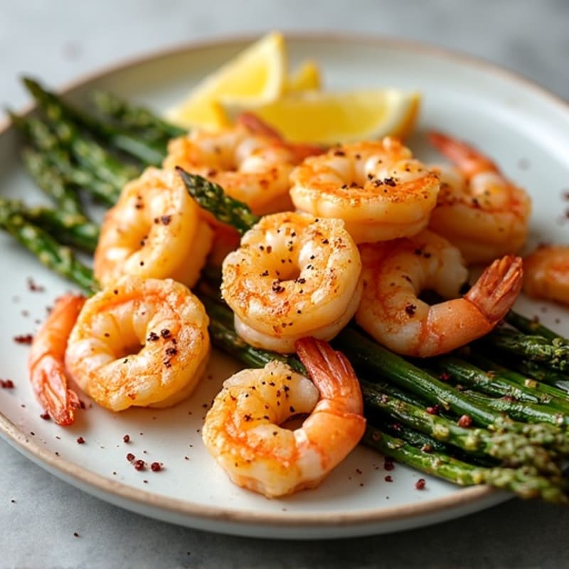 Sheet Pan Lemon Garlic Shrimp with Crispy Asparagus