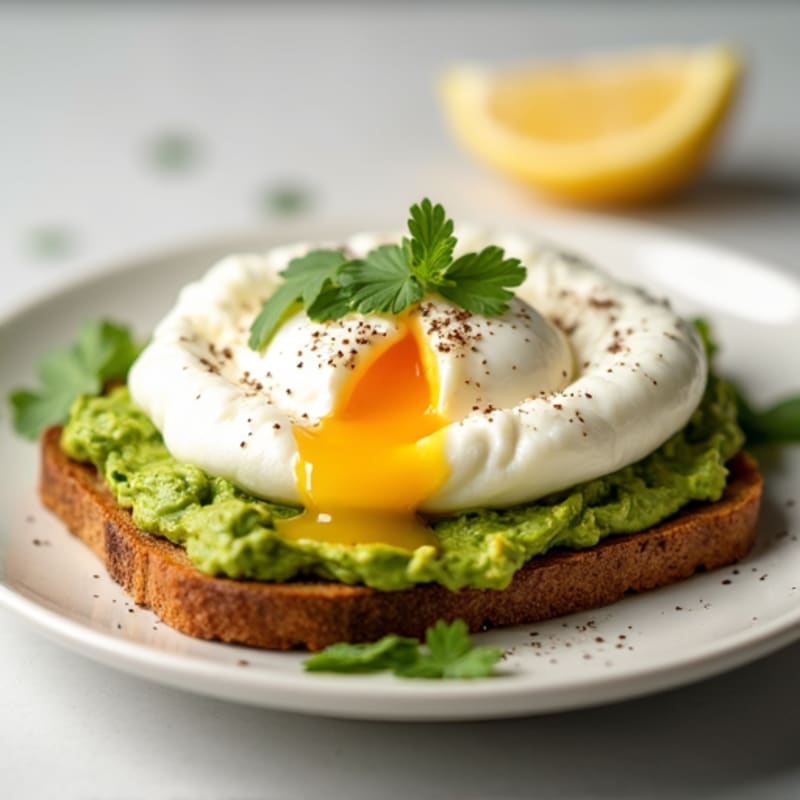 Creamy Smashed Avocado Toast with Soft-Poached Eggs and Cottage Cheese