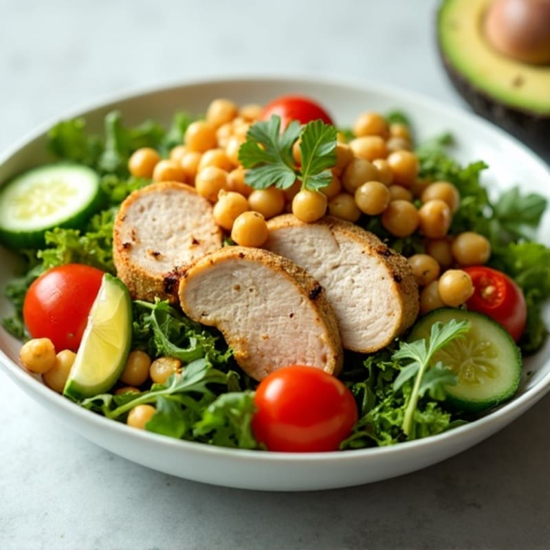 Grilled Turkey Breast Salad with Chickpeas and Lemon Vinaigrette