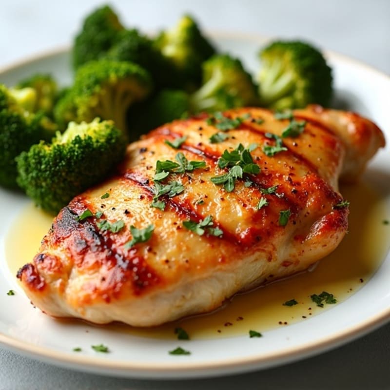 Crispy Lemon Garlic Roasted Chicken Thighs with Roasted Broccoli