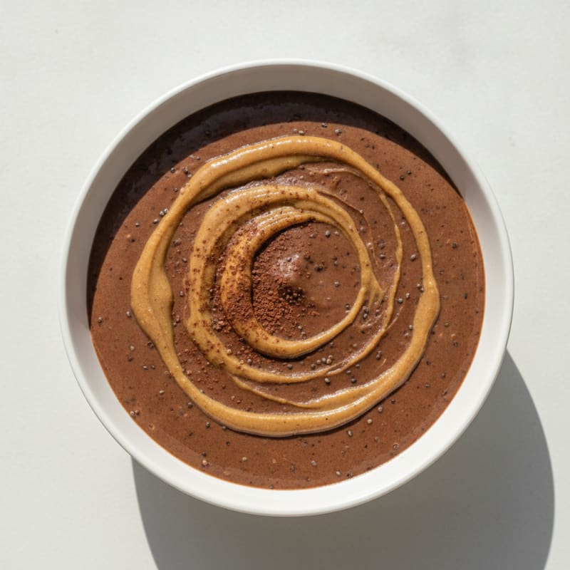Silky Chocolate Protein Pudding with Almond Butter Swirl
