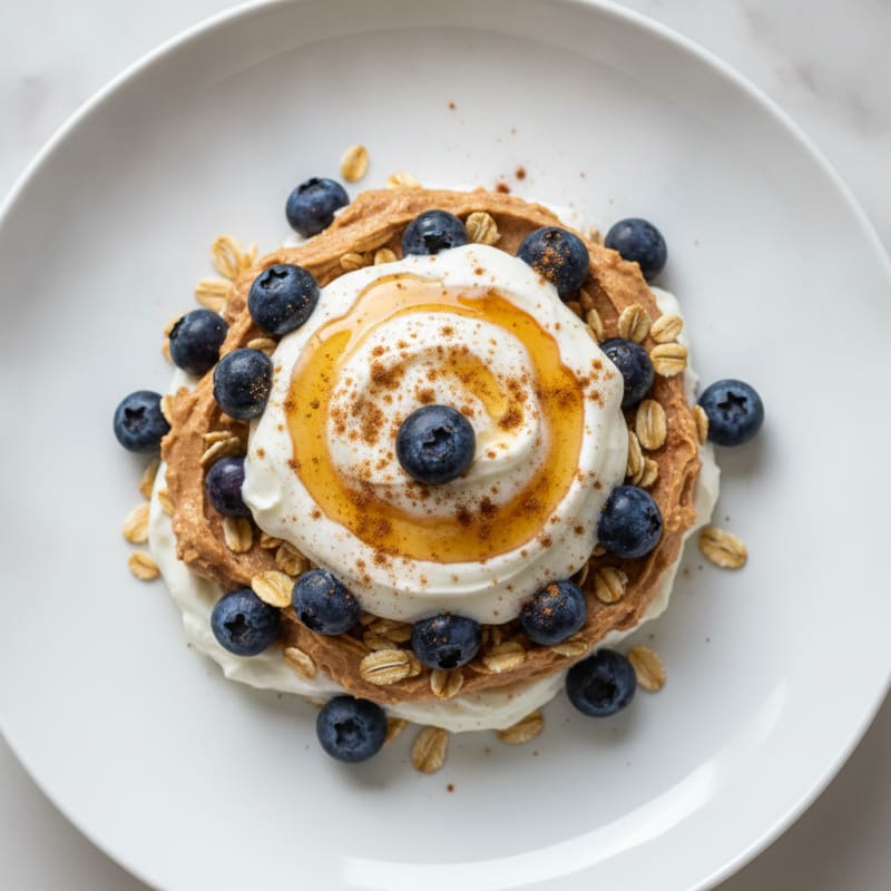 Greek Yogurt Protein Parfait with Blueberries and PB2