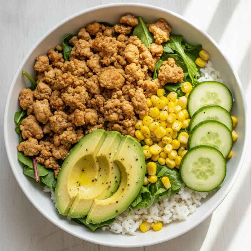 Ground Turkey Avocado Rice Bowl