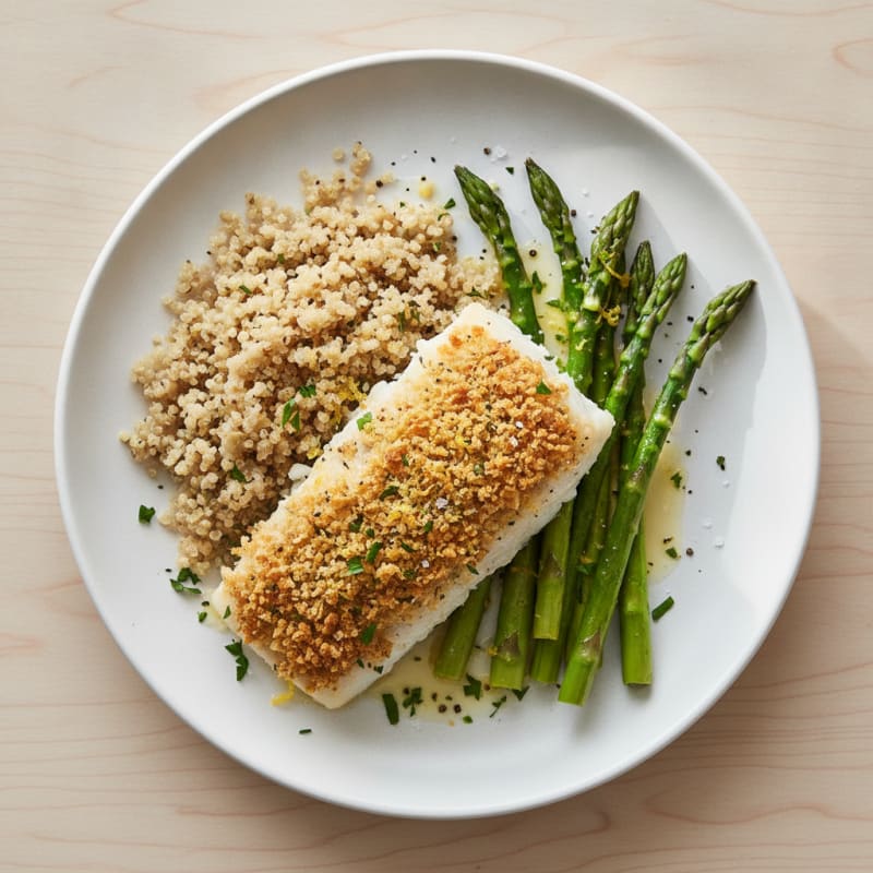 Baked Cod with Lemon-Herb Crumb Topping