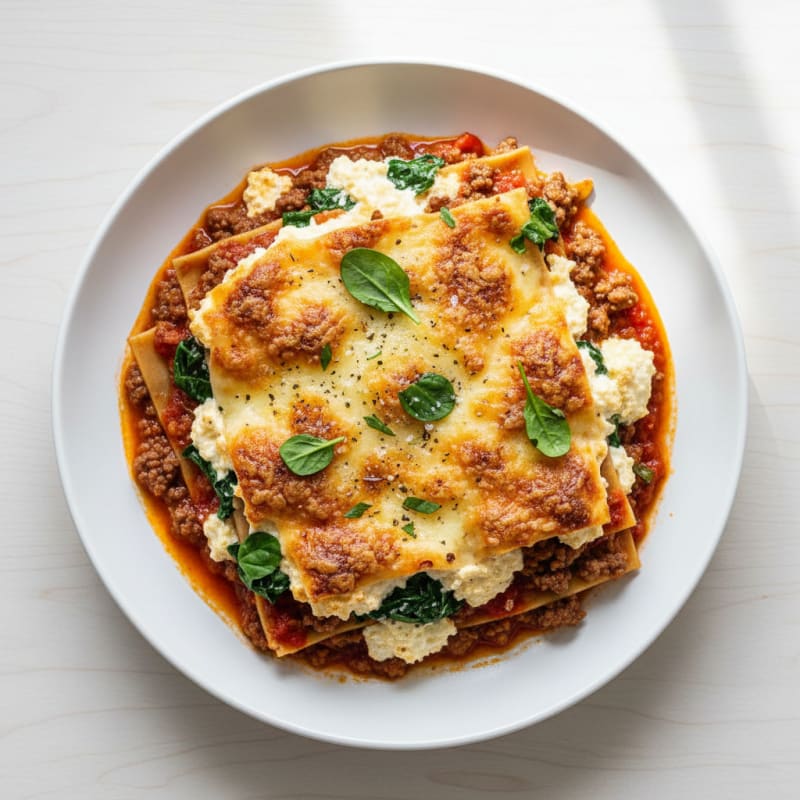 Creamy Beef and Ricotta Lasagna Bake