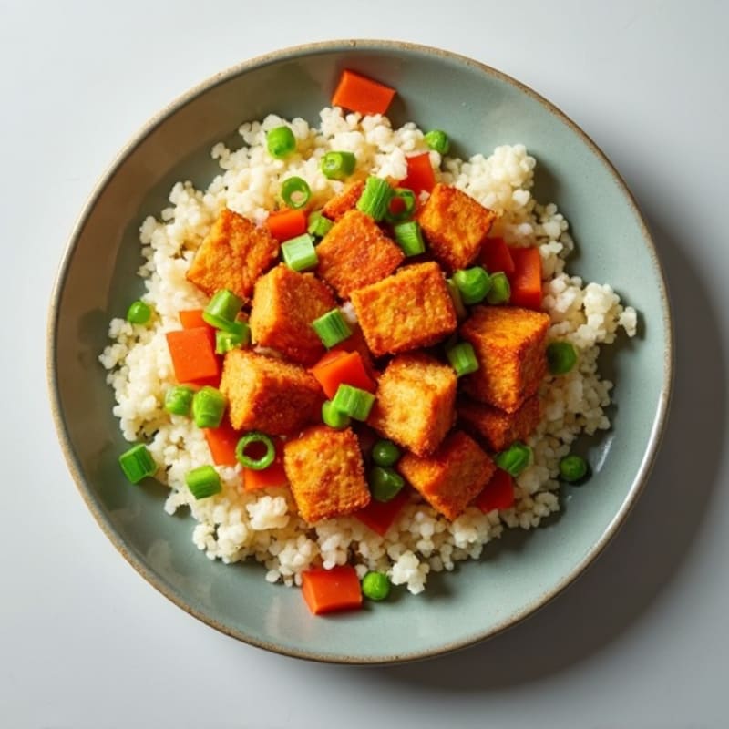Crispy Cauliflower Rice Kimchi Stir-Fry
