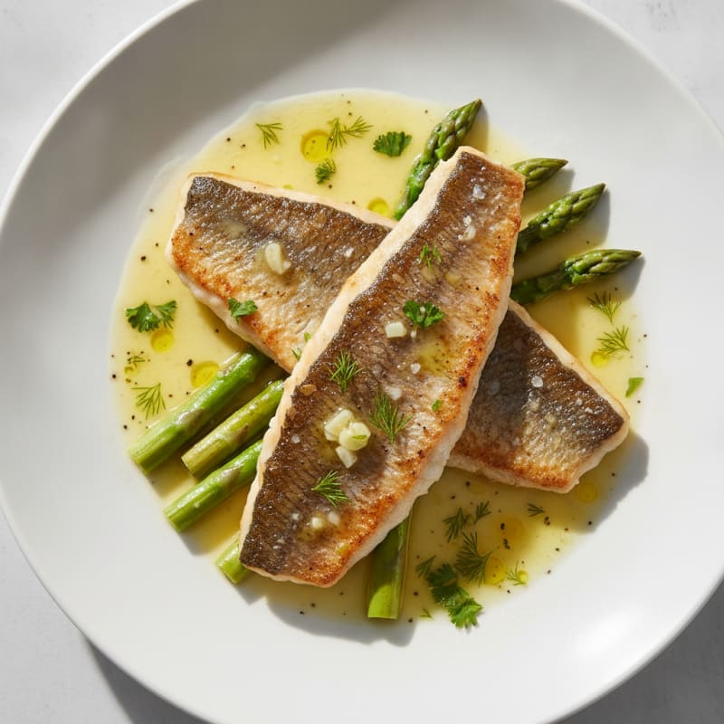Pan-Seared Branzino with Lemon-Herb Sauce