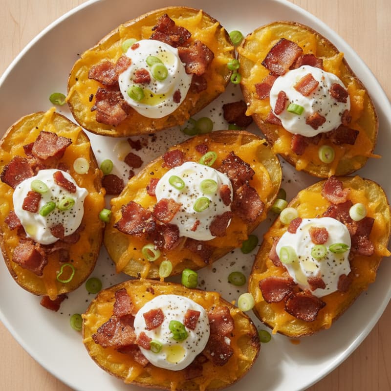 Loaded Potato Skins with Crispy Bacon