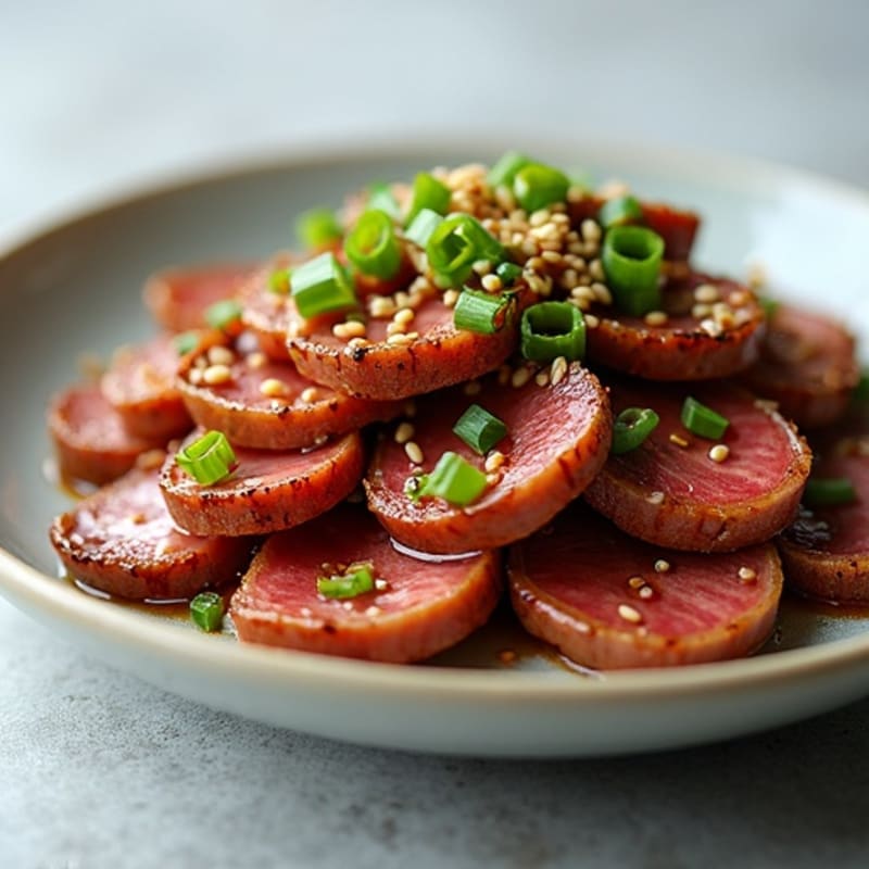 Thinly Sliced Seared Garlic Sesame Beef