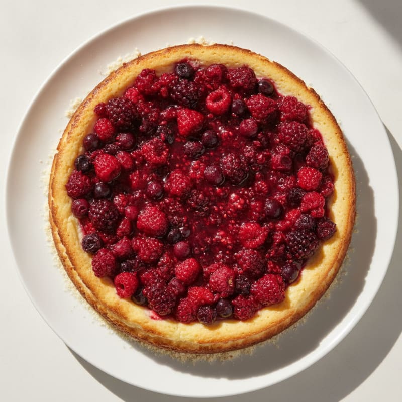 Creamy Greek Yogurt Protein Cheesecake with Mixed Berries