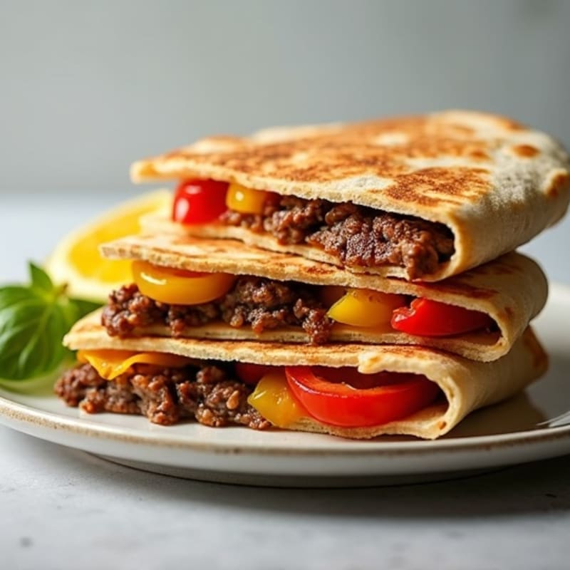 Crispy Lean Steak and Veggie Whole Wheat Quesadillas