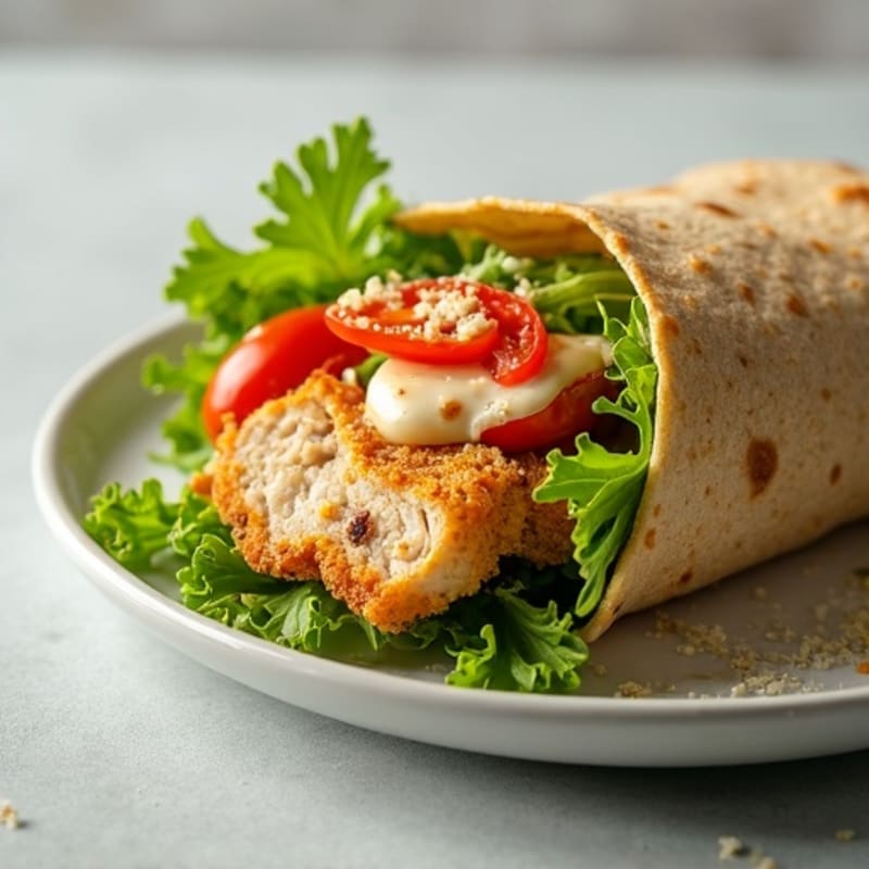 Crispy Chicken Caesar Salad Wrap