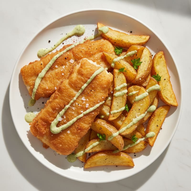 Air-Fried Beer-Battered Fish and Chips