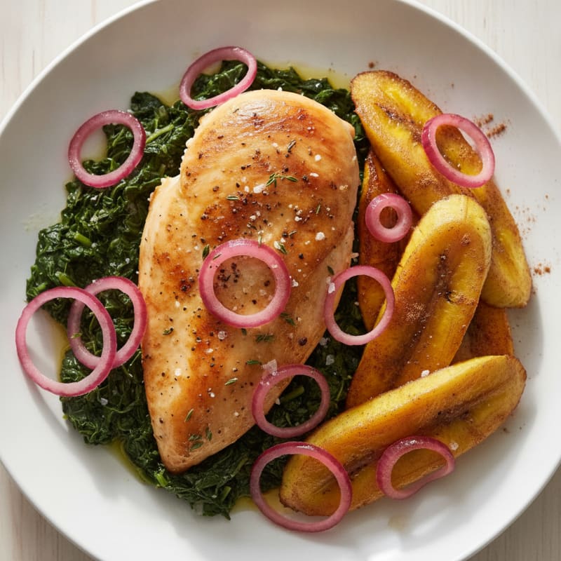 Baked Chicken Breast with Cinnamon Plantains