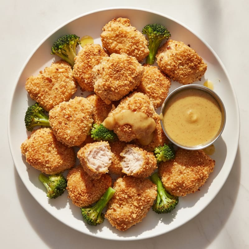 Baked Almond-Crusted Chicken Bites with Honey Mustard