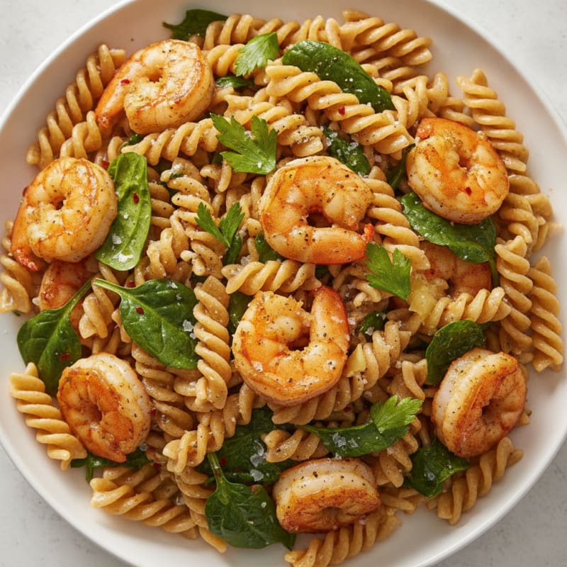 Garlic Herb Butter Pasta with Shrimp