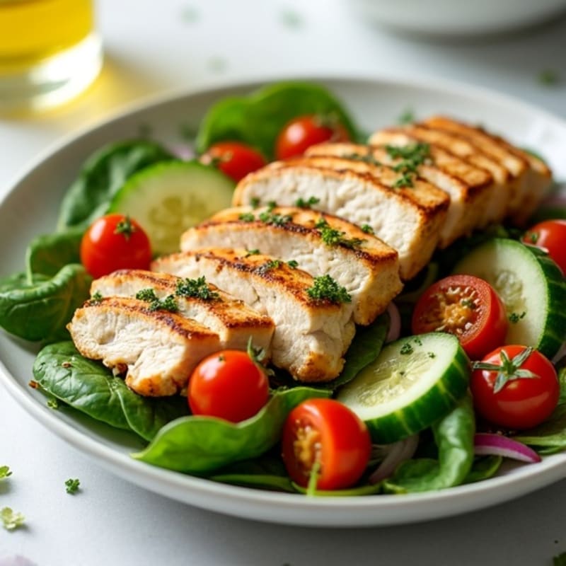 Grilled Chicken and Spinach Salad with Lemon Vinaigrette