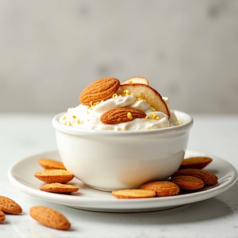Greek Yogurt with Protein Powder and Almond Slices