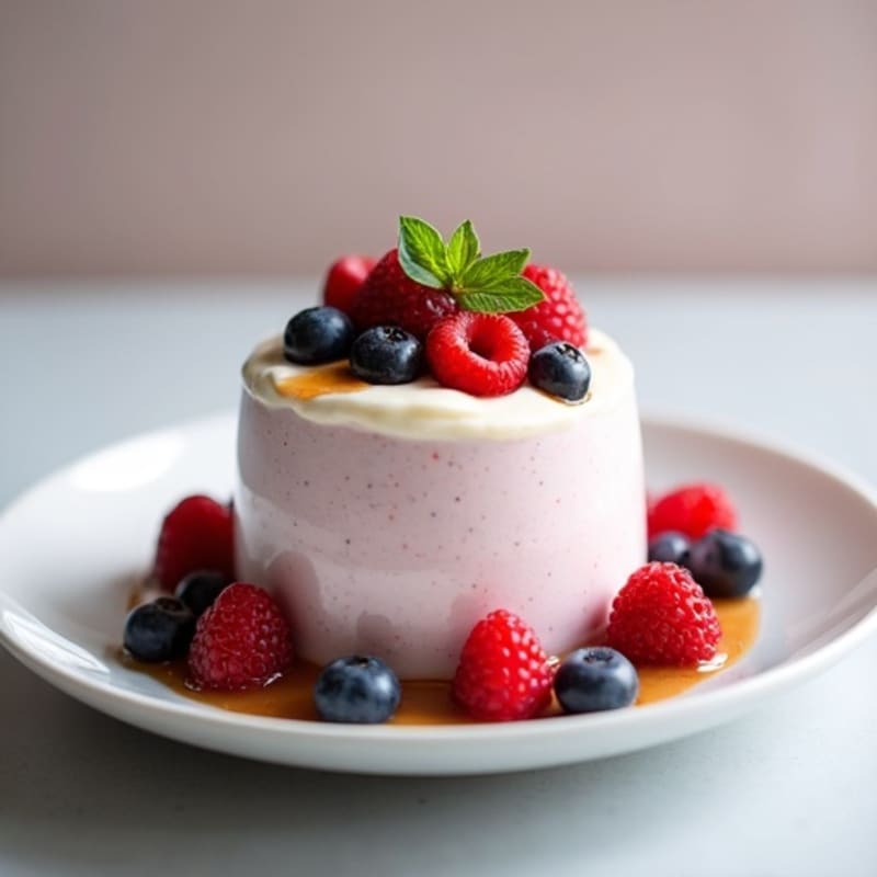 Greek Yogurt Protein Mousse with Mixed Berries