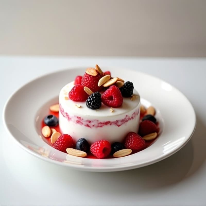 Greek Yogurt Protein Parfait with Mixed Berries and Almonds