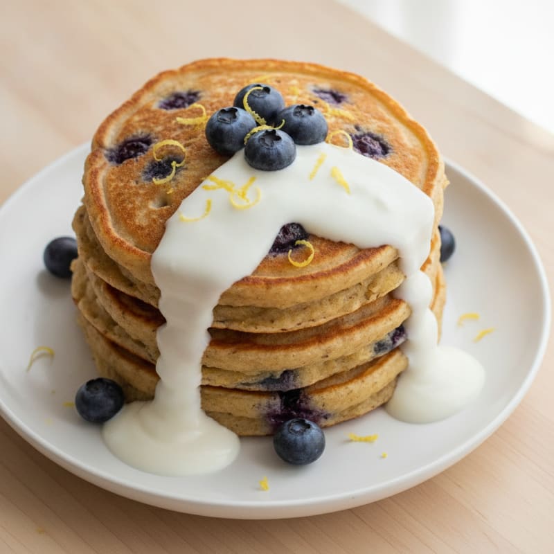 Blueberry Ricotta Pancakes with Lemon Zest