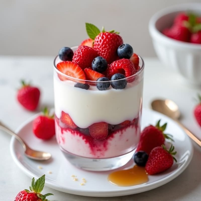 Greek Yogurt Protein Parfait with Mixed Berries