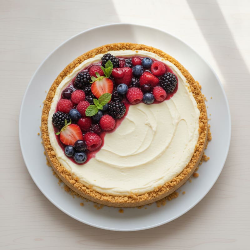 Creamy Protein Cheesecake with Fresh Berries