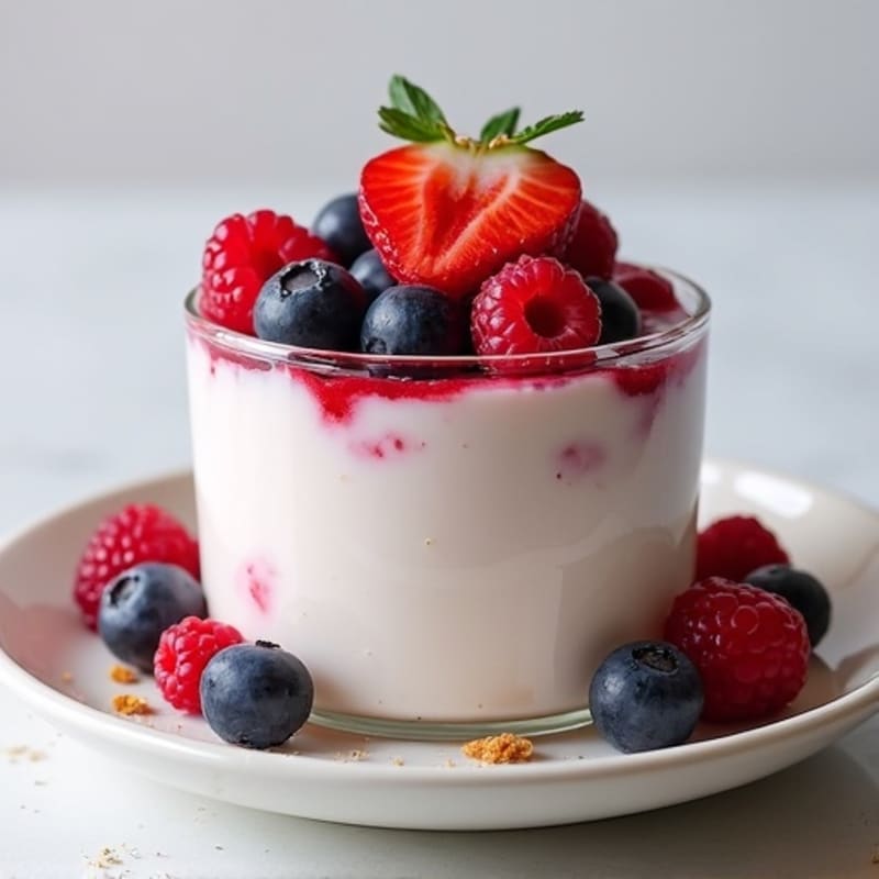 Greek Yogurt Protein Pudding with Mixed Berries
